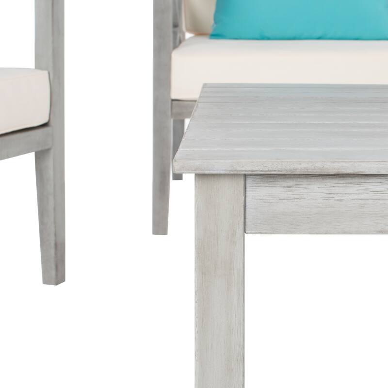 SAFAVIEH Outdoor Dafne 4-Piece Conversation Patio Set with Accent Pillow - 50W x 26D x 25H