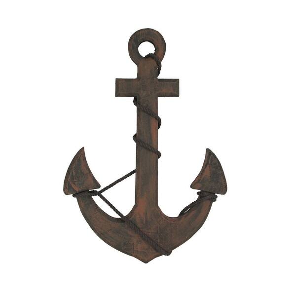 Rustic Brown Ship's Anchor Nautical Wall Hanging Rope Accents - Bed ...