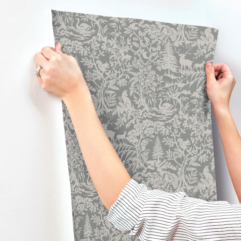 Chesapeake Alrick Charcoal Forest Venture Wallpaper