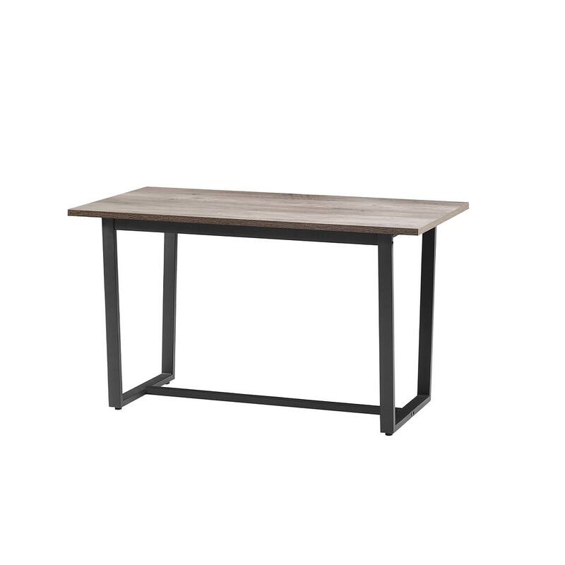 7 Piece Industrial Dining Table Set with 6 Chairs with Backrest for Kitchen