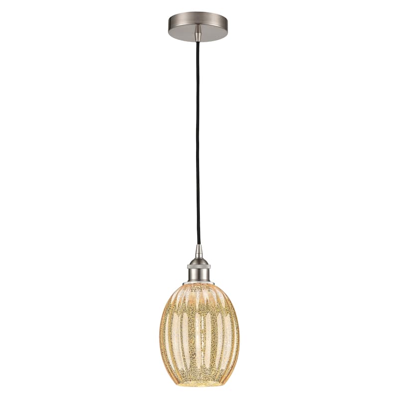 Innovations Lighting Endless Possibilities Edison - Preston - 1 Light 6" Bulb Shade Cord Hung Mini Pendant - Mercury/Brushed Satin Nickel