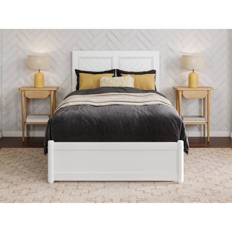 Clayton Platform Bed with Panel Footboard and Twin XL Trundle