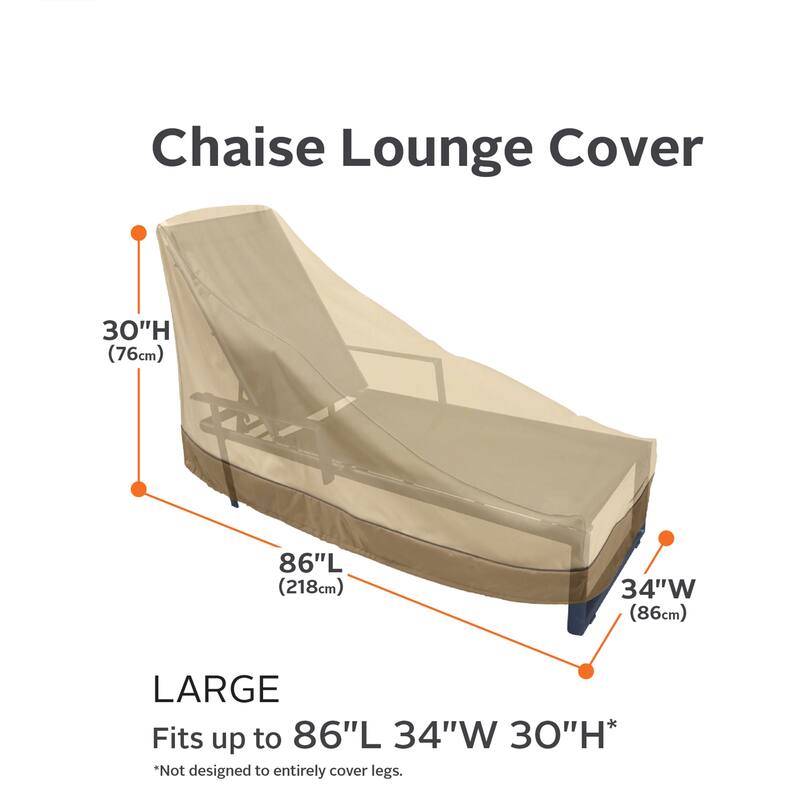 Classic Accessories Veranda Water-Resistant 86 Inch Patio Chaise Lounge Cover