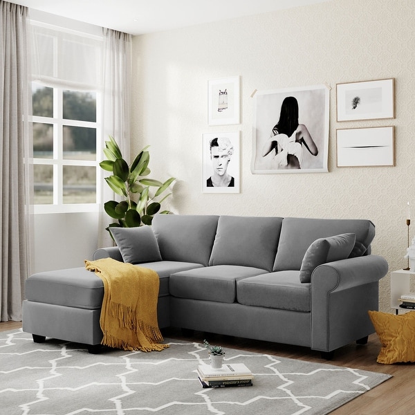 AOOLIVE Home Sectional Sofa Couch, L-Shaped Couch for Small Space