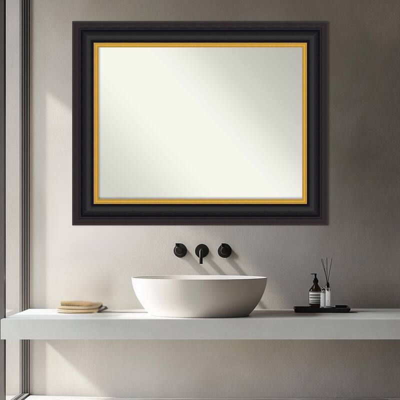 Sierra Non-Beveled Wood Framed Bathroom Vanity Wall Mirror