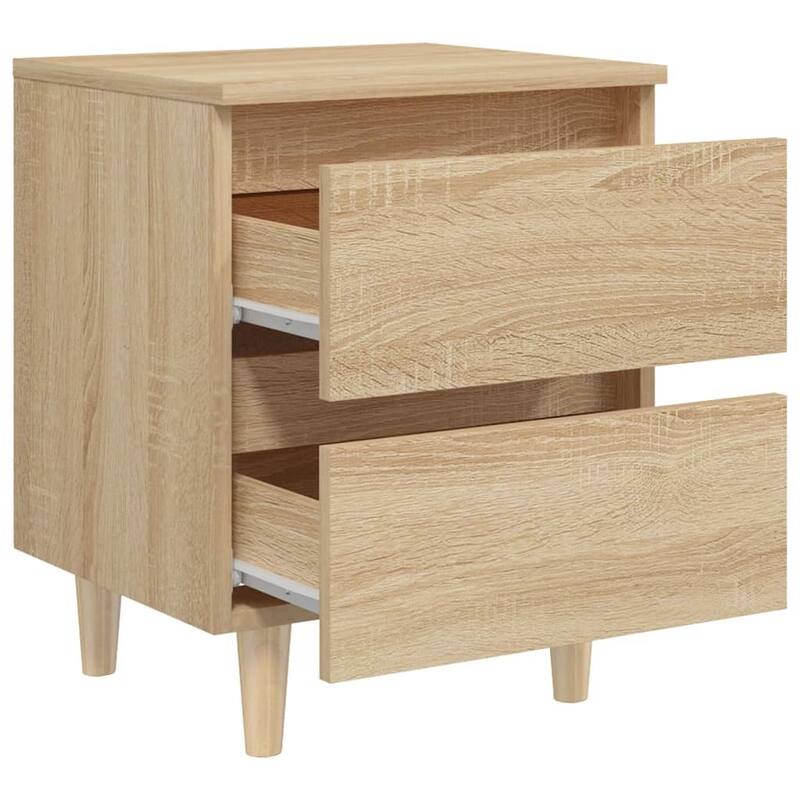 vidaXL Bed Cabinet Set of 2 Engineered wood, solid pinewood Small