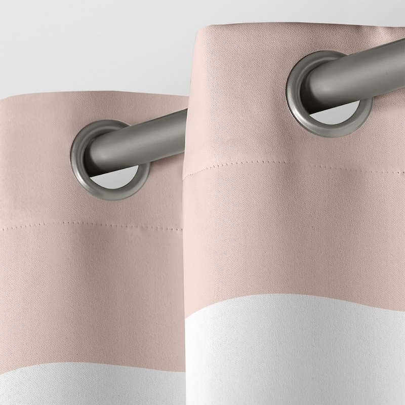 ATI Home Rugby Sateen Room Darkening Blackout Grommet Top Curtain Panel Pair