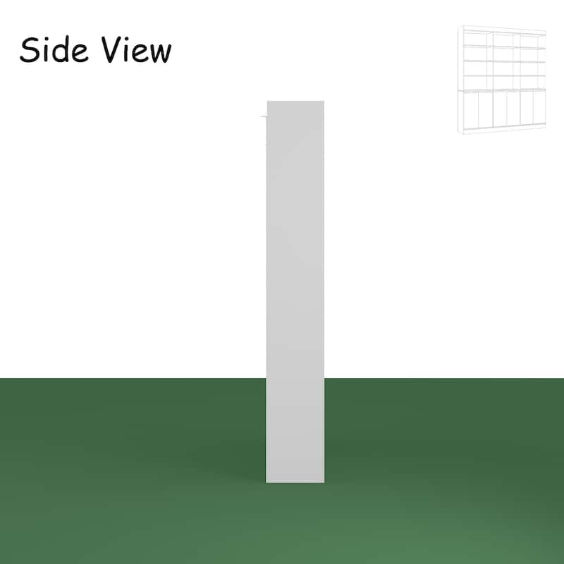 Pantry Large White Storage Cabinet 5-Door Bottom Cabinets & Open Display Shelving for Kitchen or Living Room