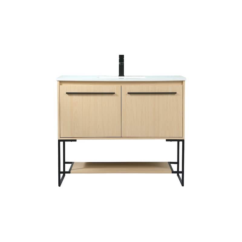 Elegant Lighting VF42540M Sloane 40" Free Standing Single Basin Vanity - Maple - Maple Finish