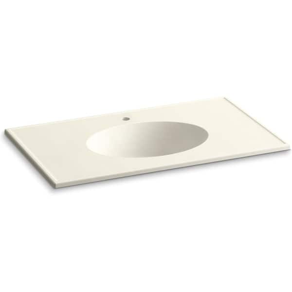Ceramic/Impressions 37 in. Vitreous China Vanity Top with Basin in White Impressions Ceramic/Impressions 37 in. Vitreous China Vanity Top with Basin in White Impressions
