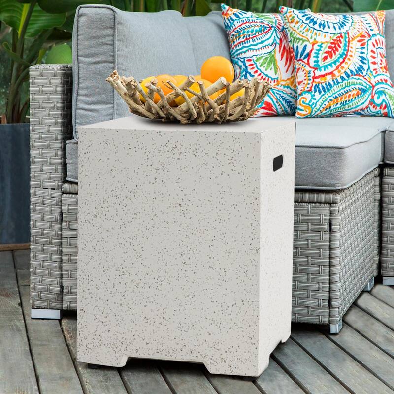 COSIEST Concrete Outdoor Propane Tank Cover Table
