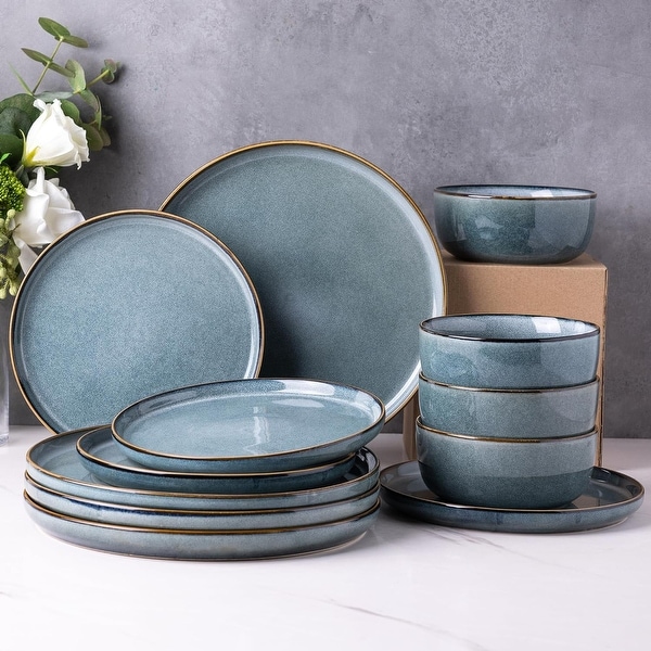 12/18/24 pieces shatterproof and scratch-resistant ceramic plate
