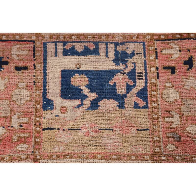 Hand Knotted Oriental 100% Wool Carpet Traditional Geometric Pink Bakhtiari Area Rug - 7' 5'' X 4' 7''