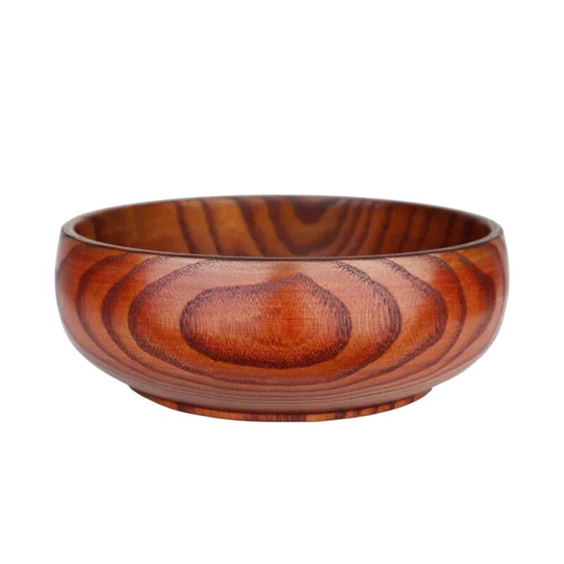 HomeRoots 7" Brown Solid Wood Round Serving Bowl - 6.70 in. x 2.95 in. x 7.08 in.