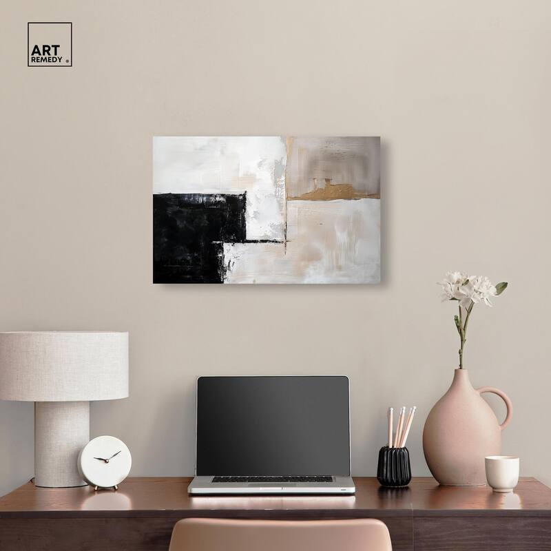 Black Dust and White Ash II Canvas by Art Remedy, Gallery Wrapped