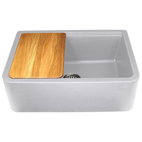 Highpoint 29.75in Granite Composite Workstation Farmhouse Sink - 29.75" x 19.75" x 9.75"