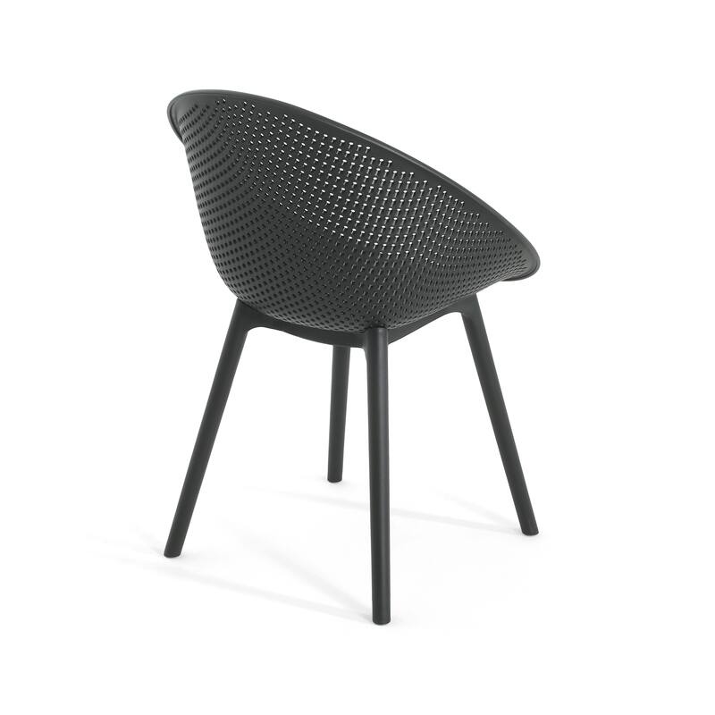 Outdoor Simple 2 Piece Plastic Dining Chair with Backrest for Restaurant Kitchen Living Room Bedroom Terrace Balcony