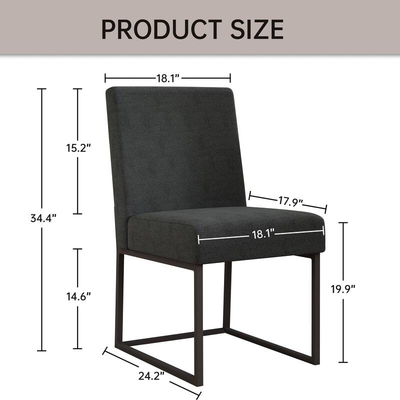 Mid Century Modern Dining Chair with Black Metal Legs