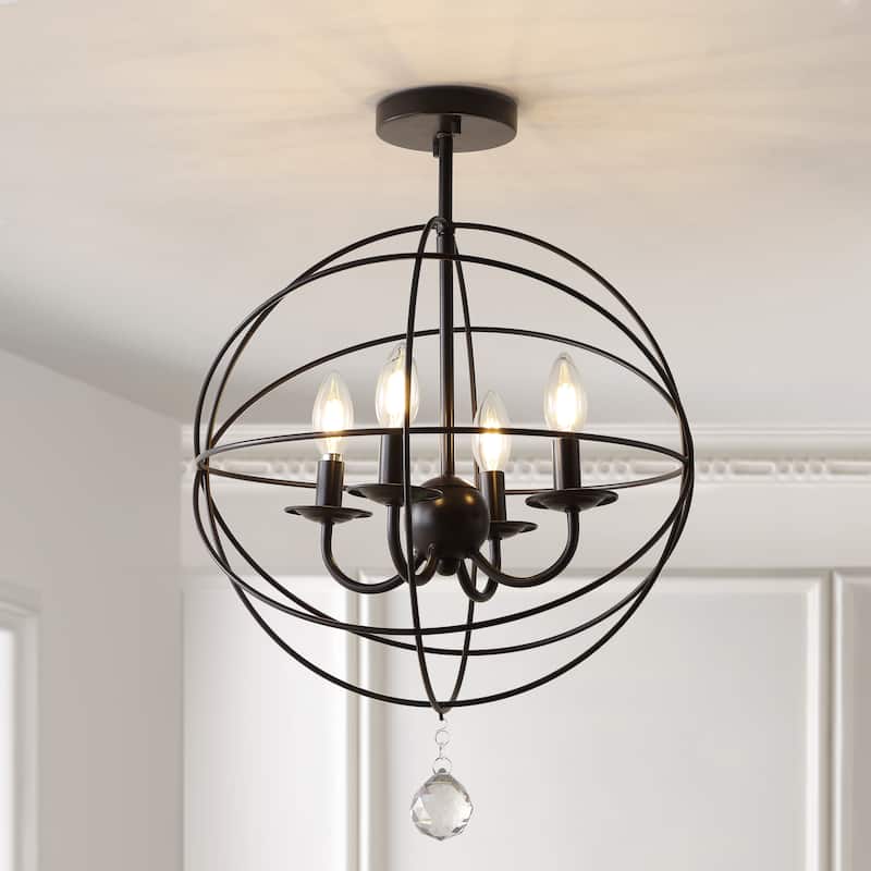 Heather 12" Metal LED Flush Mount, Oil Rubbed Bronze by JONATHAN Y
