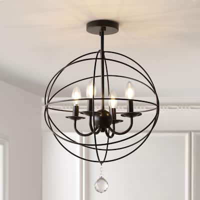 Heather 12" Metal LED Flush Mount, Oil Rubbed Bronze by JONATHAN Y