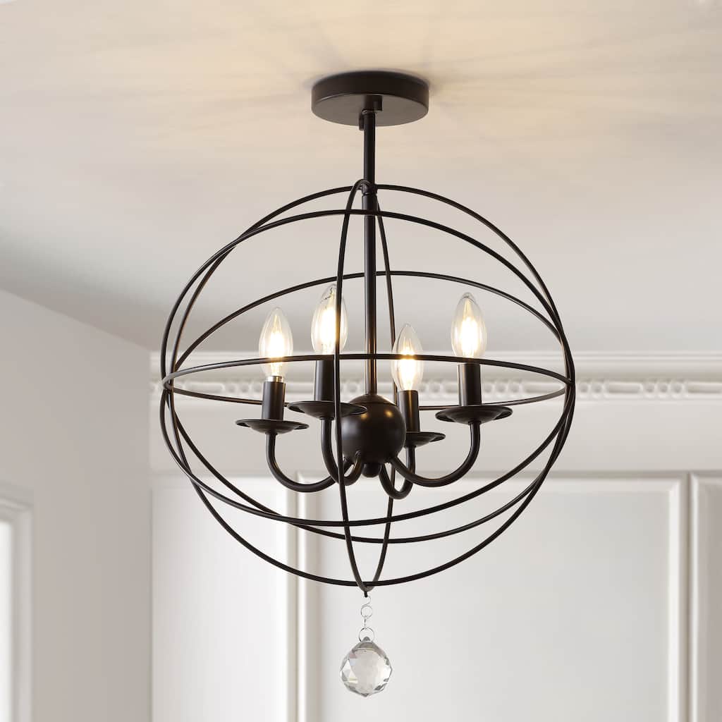 Heather 12" Metal LED Flush Mount, Oil Rubbed Bronze by JONATHAN Y