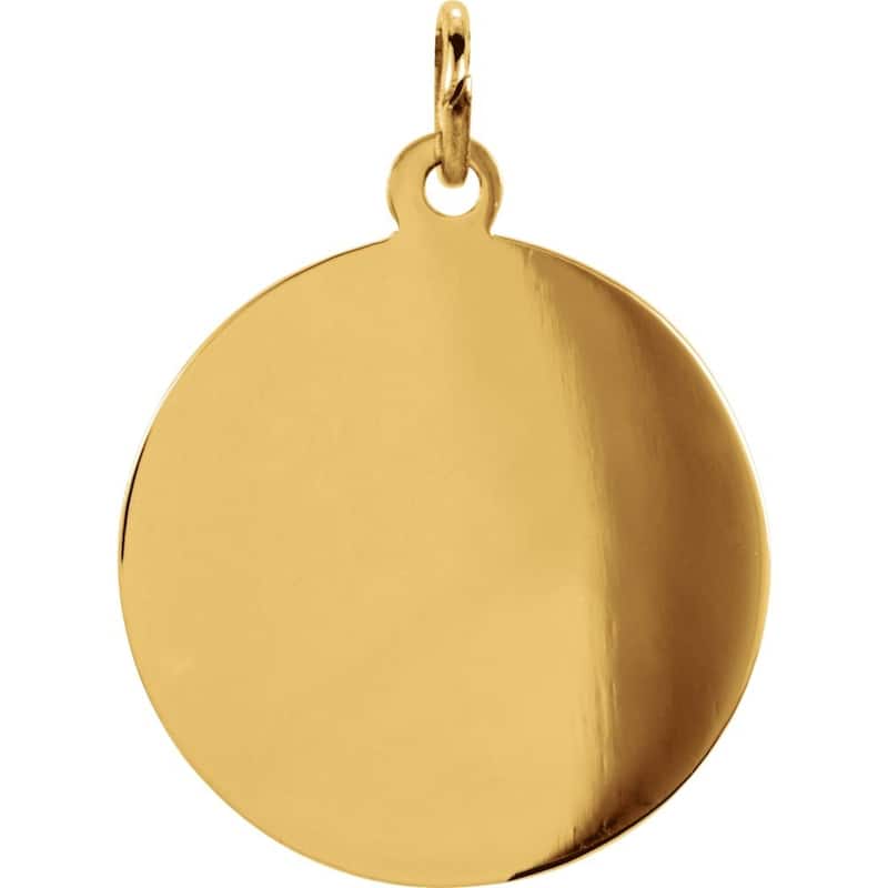 Curata Pendant 14k Yellow Gold 18mm Polished Round St. Anthony Medal Necklace, 16"