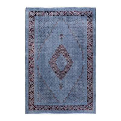 Fine Vibrance, One-of-a-Kind Hand-Knotted Area Rug - Gray, 6' 2" x 9' 4" - 6' 2" x 9' 4"