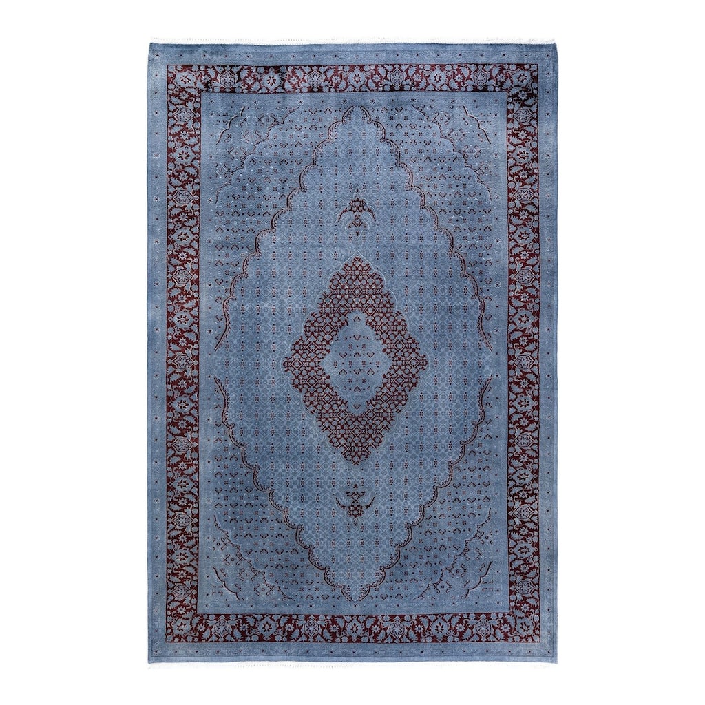 Fine Vibrance, One-of-a-Kind Hand-Knotted Area Rug - Gray, 6' 2" x 9' 4" - 6' 2" x 9' 4"