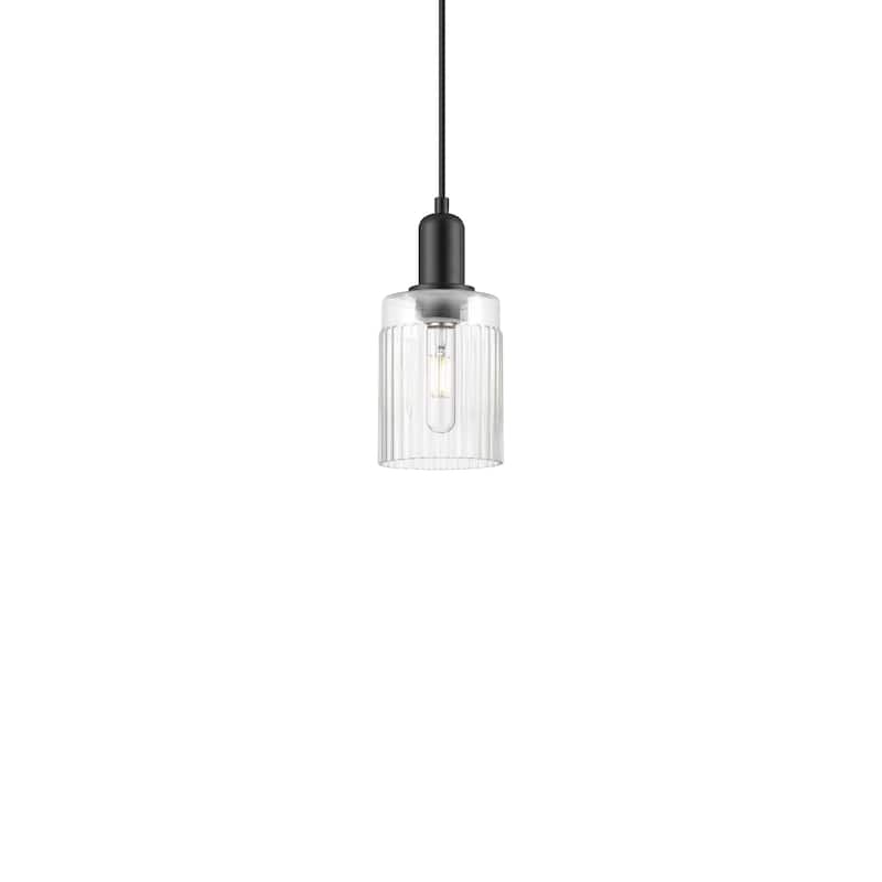 Innovations Lighting 716-1P-10-5 Hadley Pendant Hadley 5" Wide Mini - Matte Black / Clear