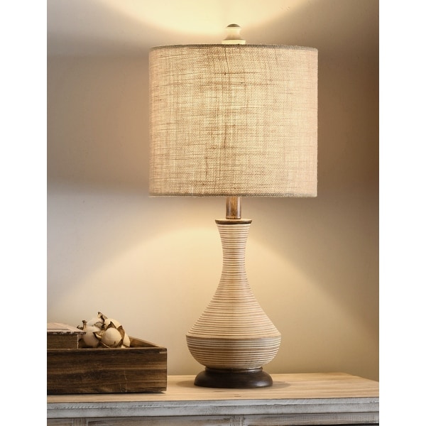 StyleCraft Pamela Natural Gray Table Lamp - Burlap Shade. Opens flyout.