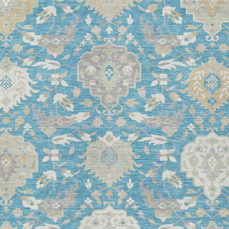HomeRoots Damask Traditional Rectangle Outdoor Rug