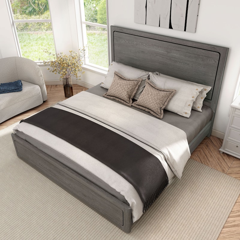 Furniture of America Sorelle Modern Solid Wood Panel Bed