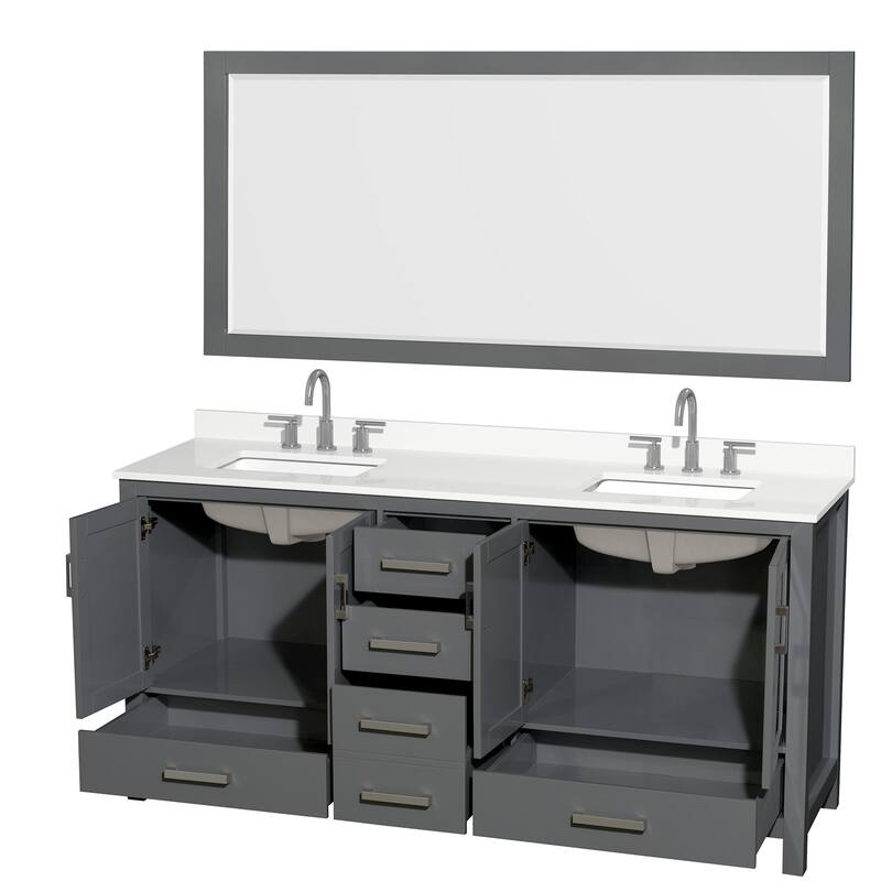 Wyndham Collection WCS141472D-QTZ-US3M70 Sheffield 72" Free Standing