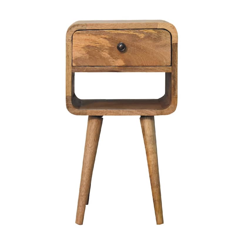 Artisan Furniture Solid Wood Mini Oak-ish Curve Lower Nightstand