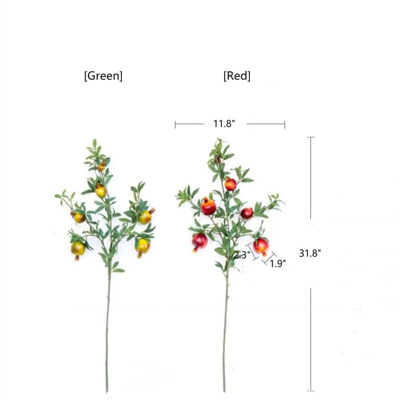 RusticReach Big Fruit Faux Pomegranate Stem 32" Tall - Red - [A]-One Stem