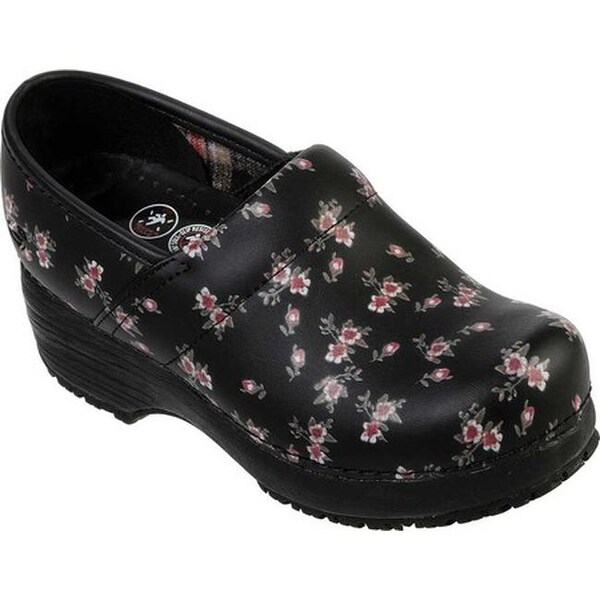 Shop Skechers Women's Work Clog Slip Resistant Shoe Black/Pink ...