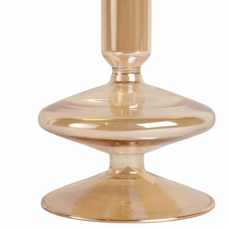 Modern Bubble Glass Candle Holder with Rounded Accent Base