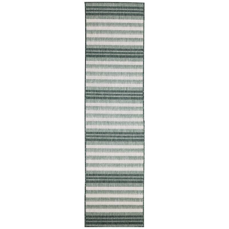 Liora Manne Malibu Faded Stripe Indoor/Outdoor Rug - 1'11" x 7'6" - Green
