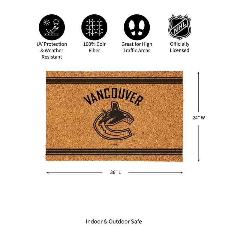 Vancouver Canucks Monochrome Indoor/Outdoor Coir Door Mat