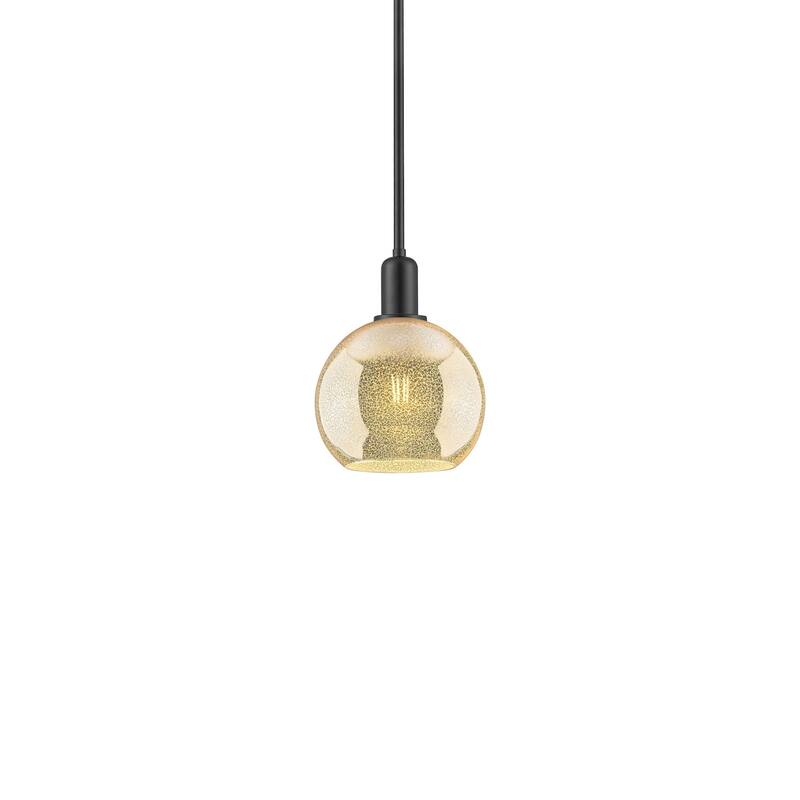 Innovations Lighting 716-1S-11-8 Athens Pendant Athens 8" Wide Mini - Matte Black / Mercury