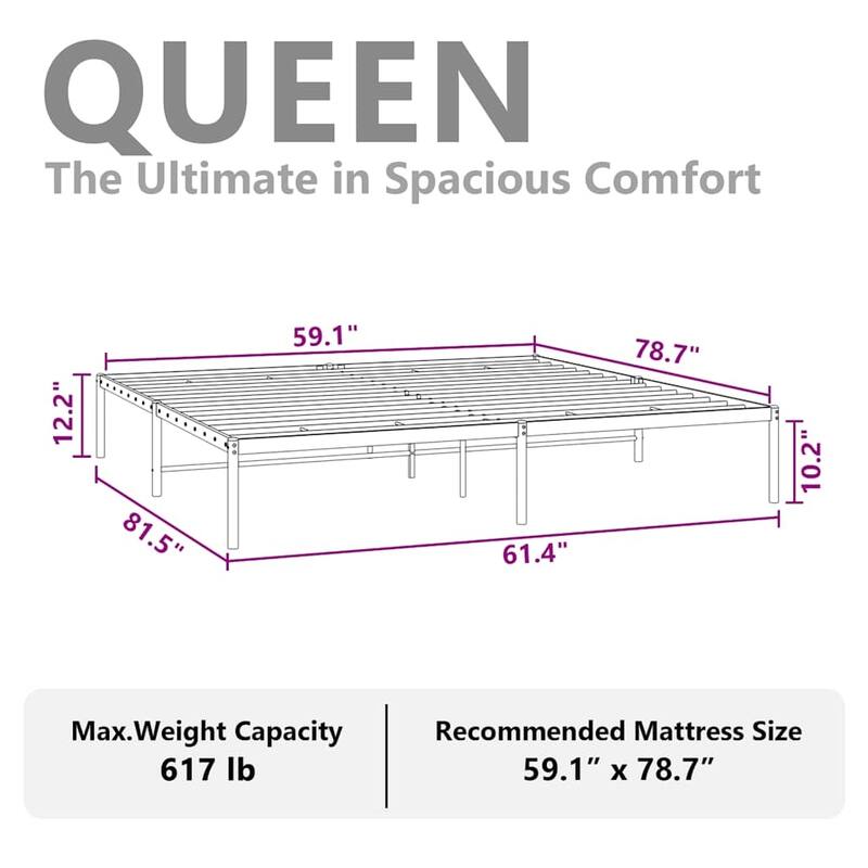 vidaXL Metal Bed Frame, No Mattress