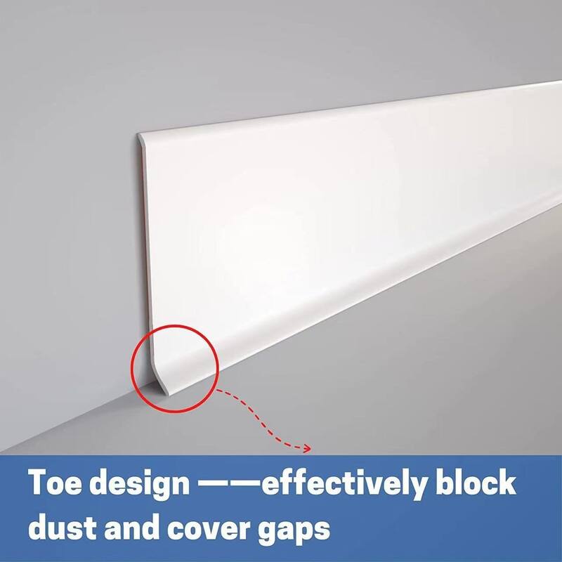 4in x 40ft Self-Adhesive PVC Flexible Baseboard Moulding Trim