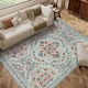 preview thumbnail 11 of 38, Garvee Vintage Mandala Floral Print Area Rug 10'x13' - Green Grey