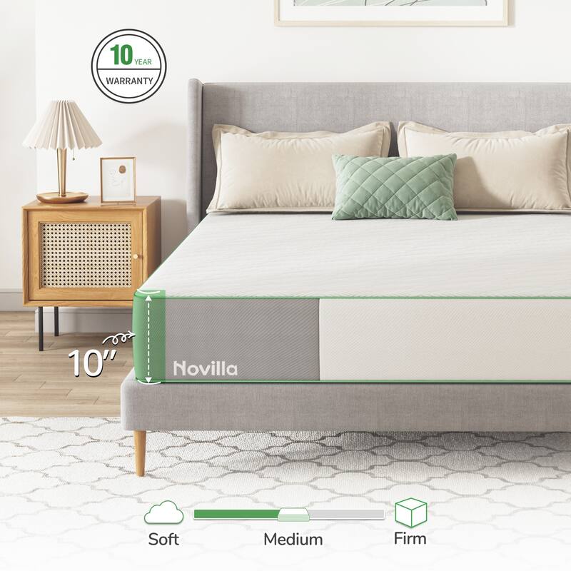 Novilla 10-inch Medium Gel Memory Foam Mattress