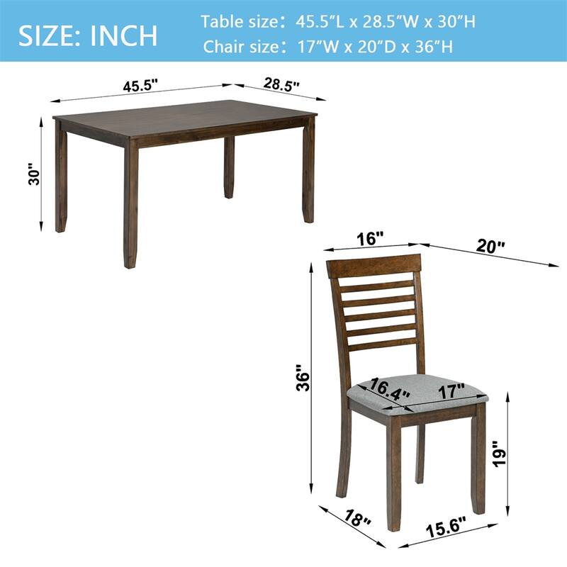 Wooden Dining Rectangular Table set for 4,Kitchen Dining Table
