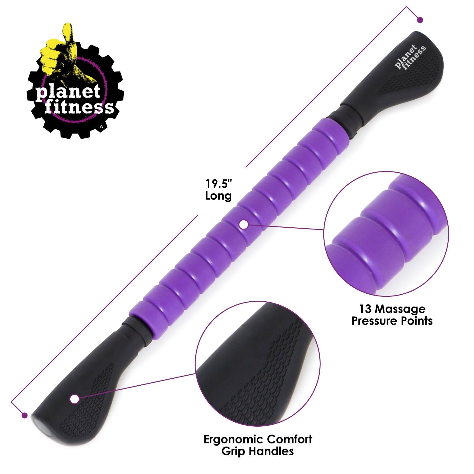 Planet Fitness Body Massage Stick Roller for Neck and Back, Self