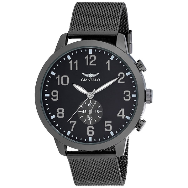 Gianello Mens Mesh Large 48mm Round Watch Overstock 30597529