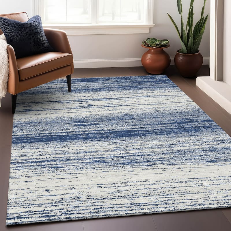 Machine Washable Indoor/ Outdoor Chantille Ombre Stripes Rug