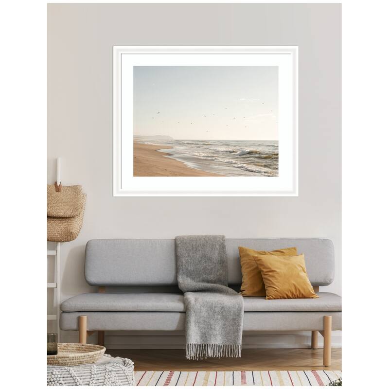 Kate and Laurel Framed Art Coastal Flight by Crystal Lynn Collins