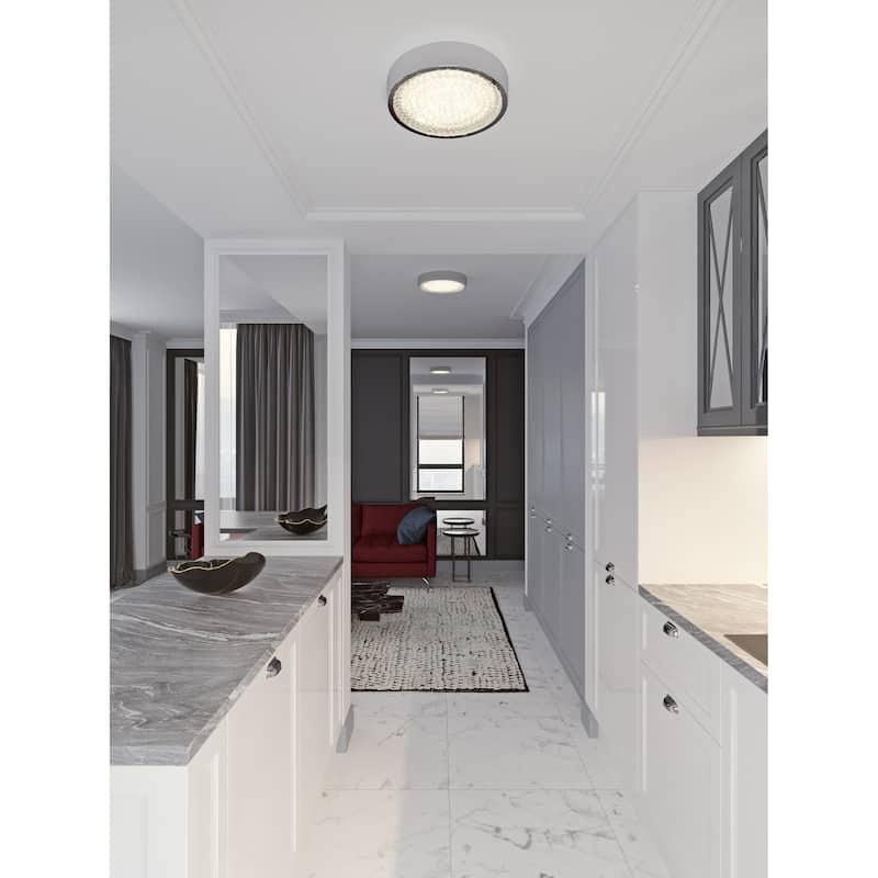 AFX Diamonds 1-light Polished Chrome LED Flushmount - Polished Chrome